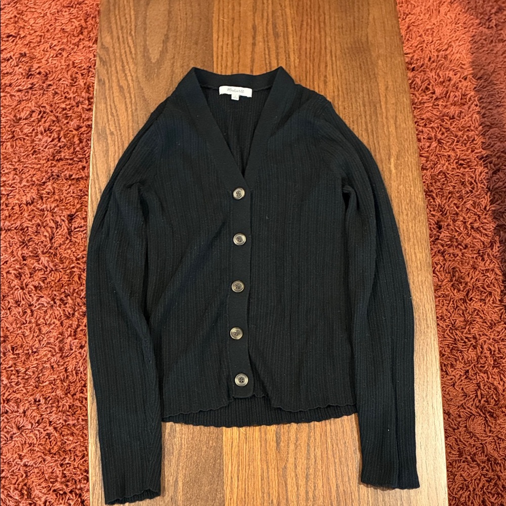 MADEWELL Black button up cardigan